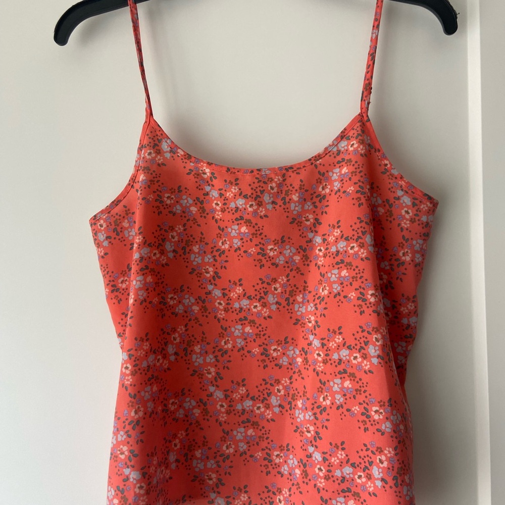 Floral Coral Spaghetti Strap Top